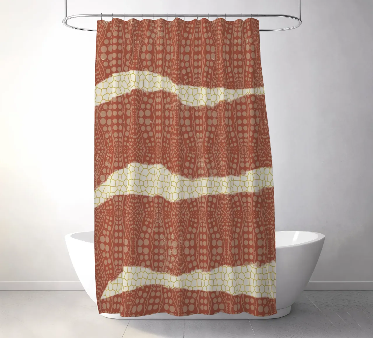 Carta patterned tenda da doccia da Little Dean