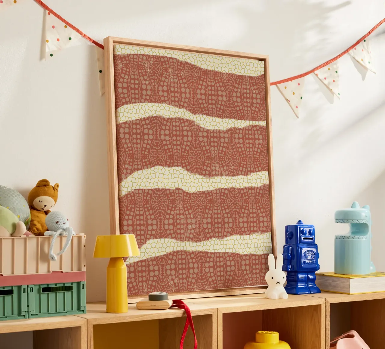 Carta patterned tela con Cornice a cassetta da Little Dean