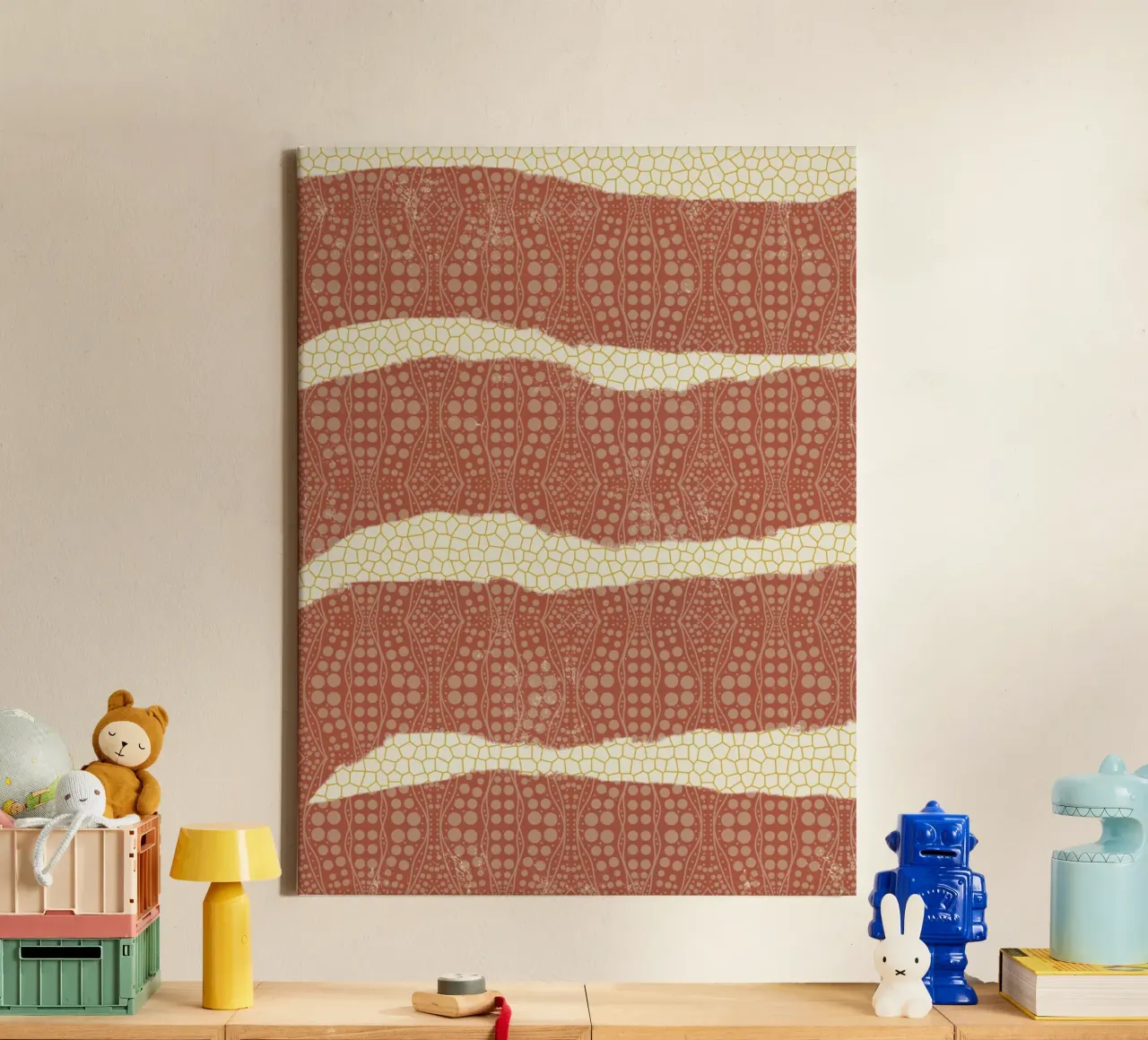 Carta patterned tela con Cornice a cassetta da Little Dean