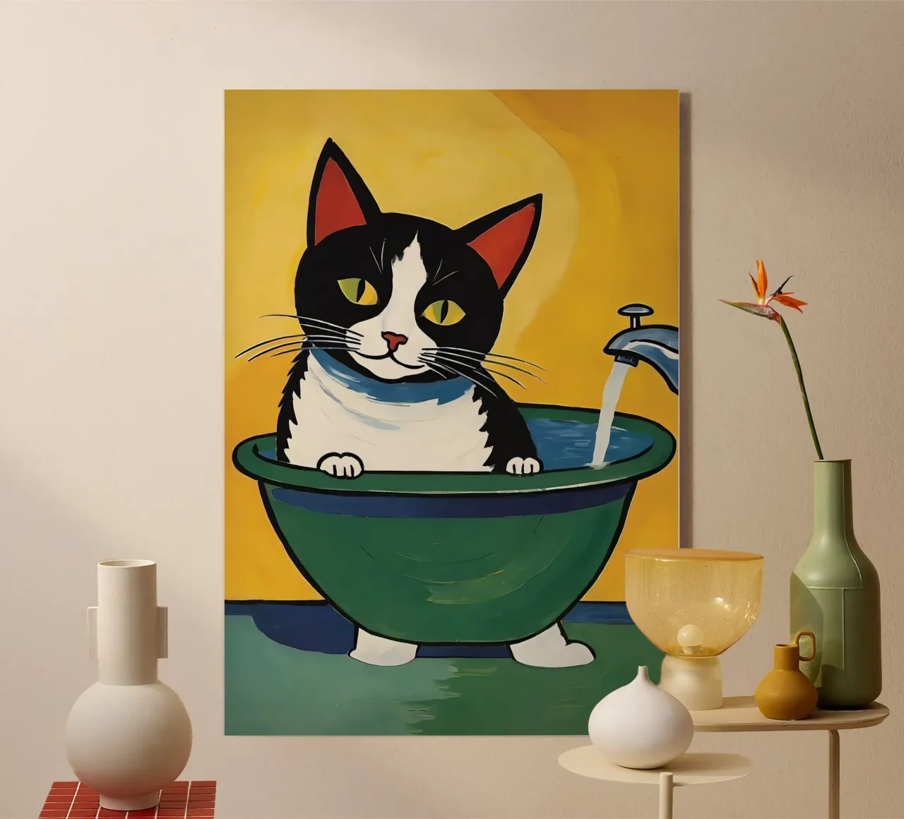 Katzenbad Niedlich Acryl-Glas von Arjun