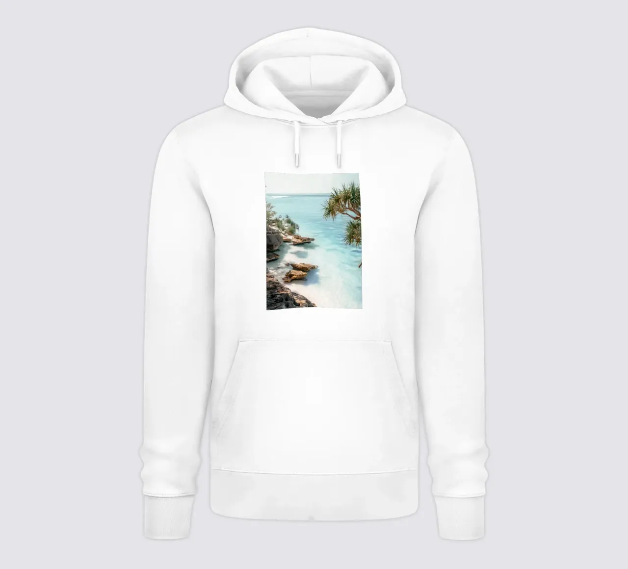 Tropical Coastline Print – Crystal Waters & Rock Formations sweat à capuche de Vela Luna