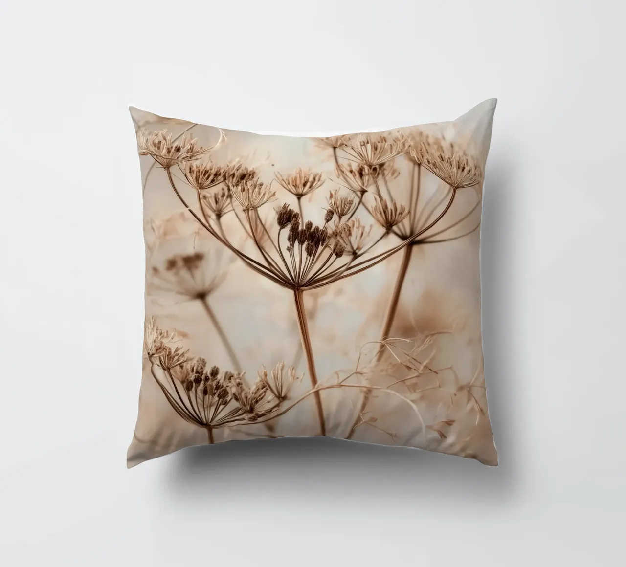 Minimalist Botanical Print – Dried Wild Fennel Stems cuscino da Vela Luna