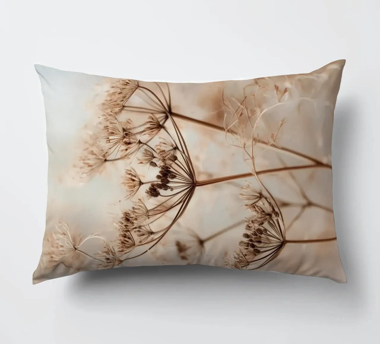 Minimalist Botanical Print – Dried Wild Fennel Stems cuscino da Vela Luna