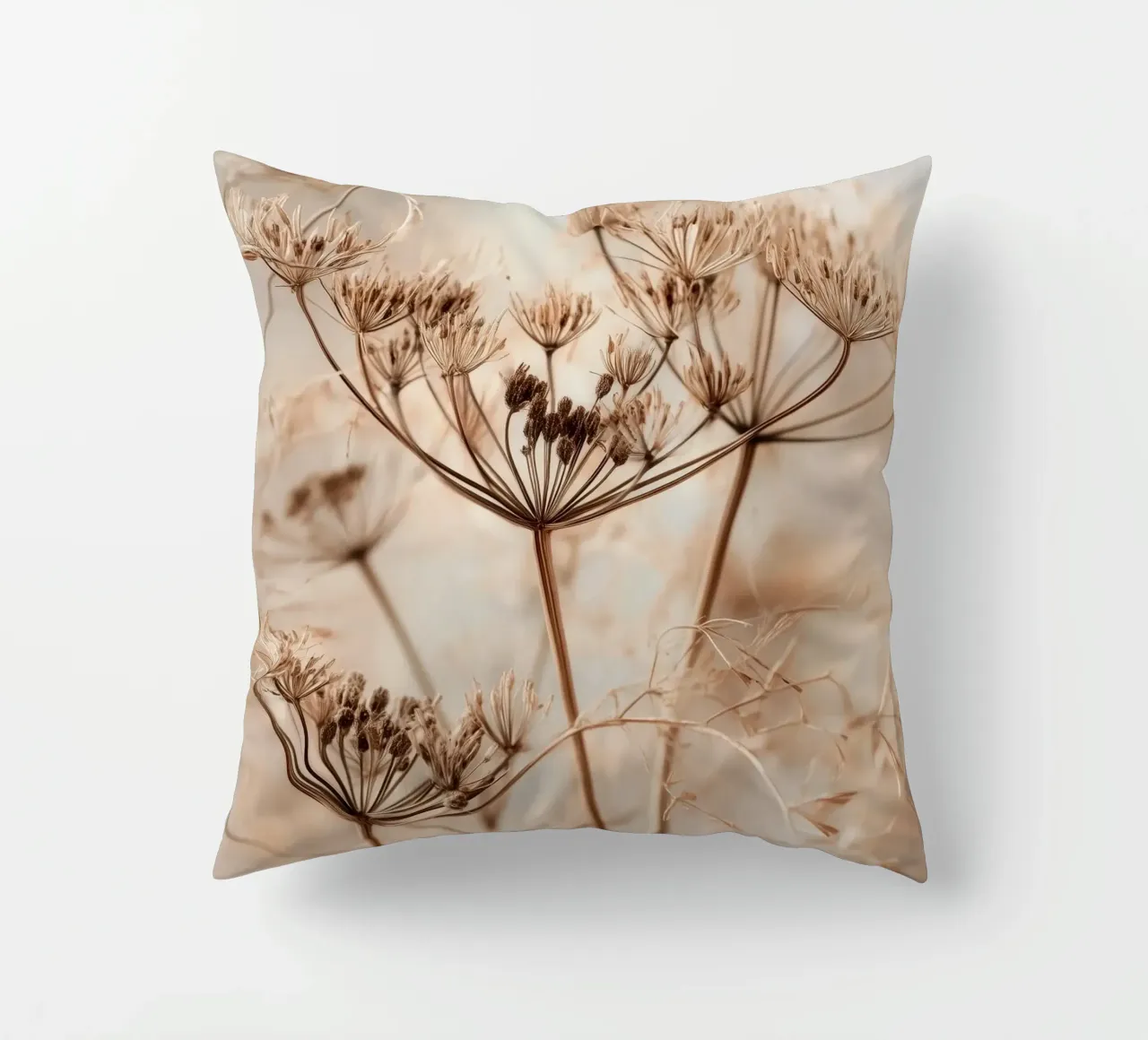 Minimalist Botanical Print – Dried Wild Fennel Stems cuscino da Vela Luna