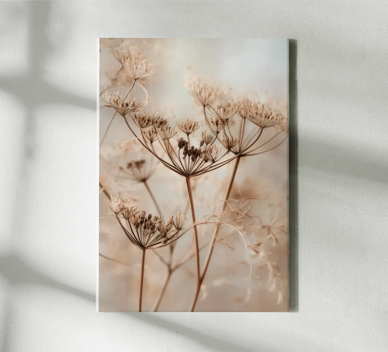 Minimalist Botanical Print – Dried Wild Fennel Stems tela con Cornice a cassetta da Vela Luna