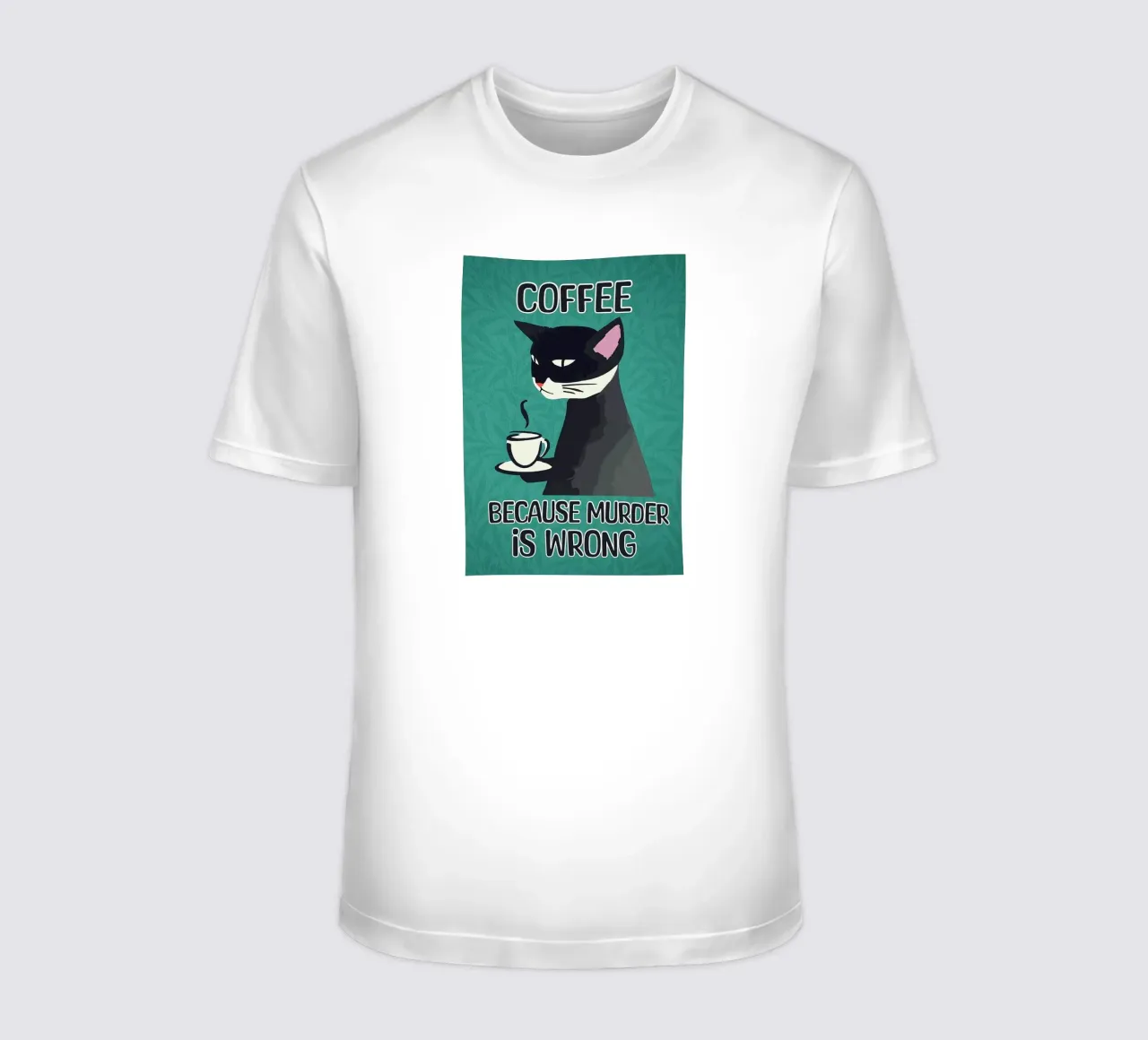 Cat Coffee Murder Is Wrong t-shirt by Arjun