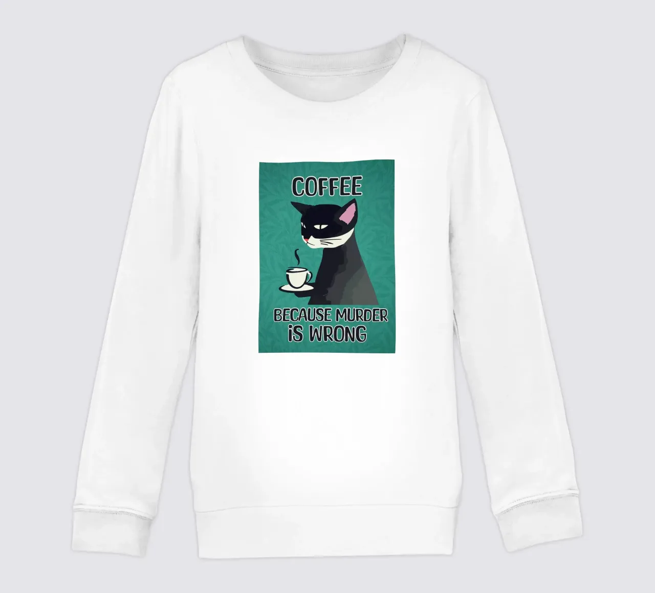 Cat Coffee Moord is verkeerd kinder sweatshirt van Arjun