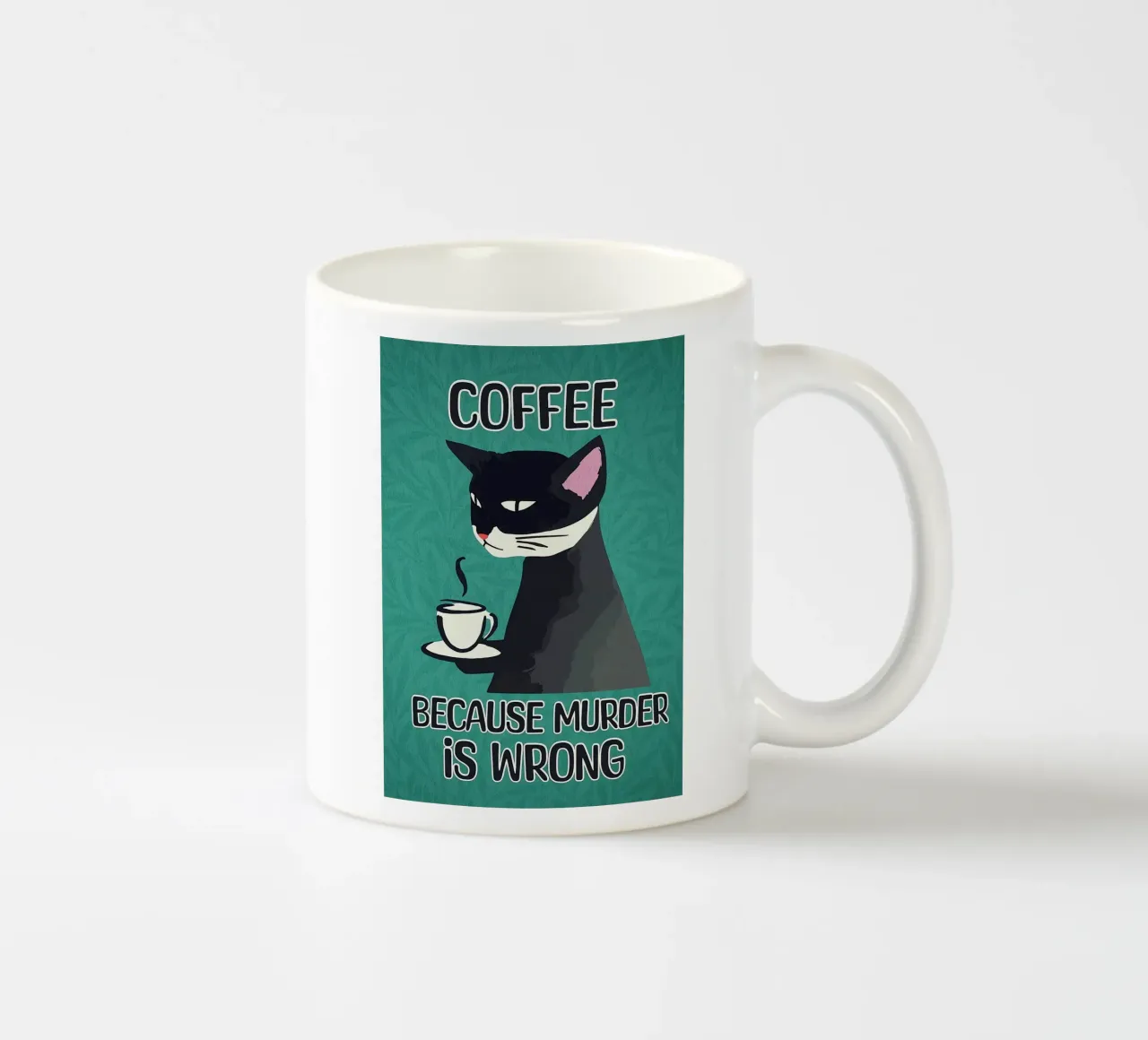 Cat Coffee Moord is verkeerd keramische mok van Arjun