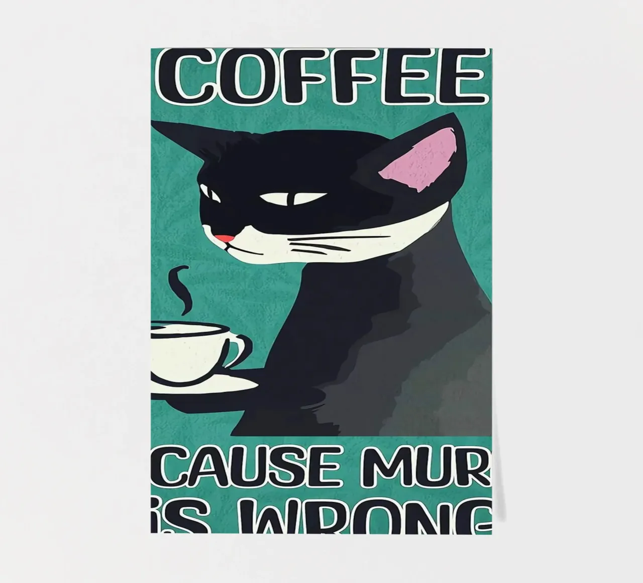 Cat Coffee Murder Is Wrong sticker sheet by Arjun