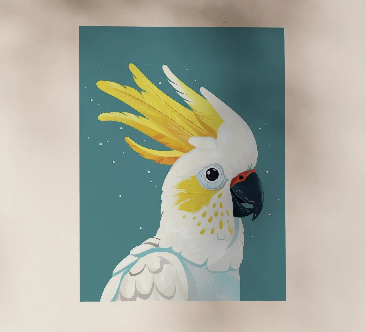 Ritratto illustrato di cacatua dal ciuffo sulfureo pellicola backlit da DesignDoodle