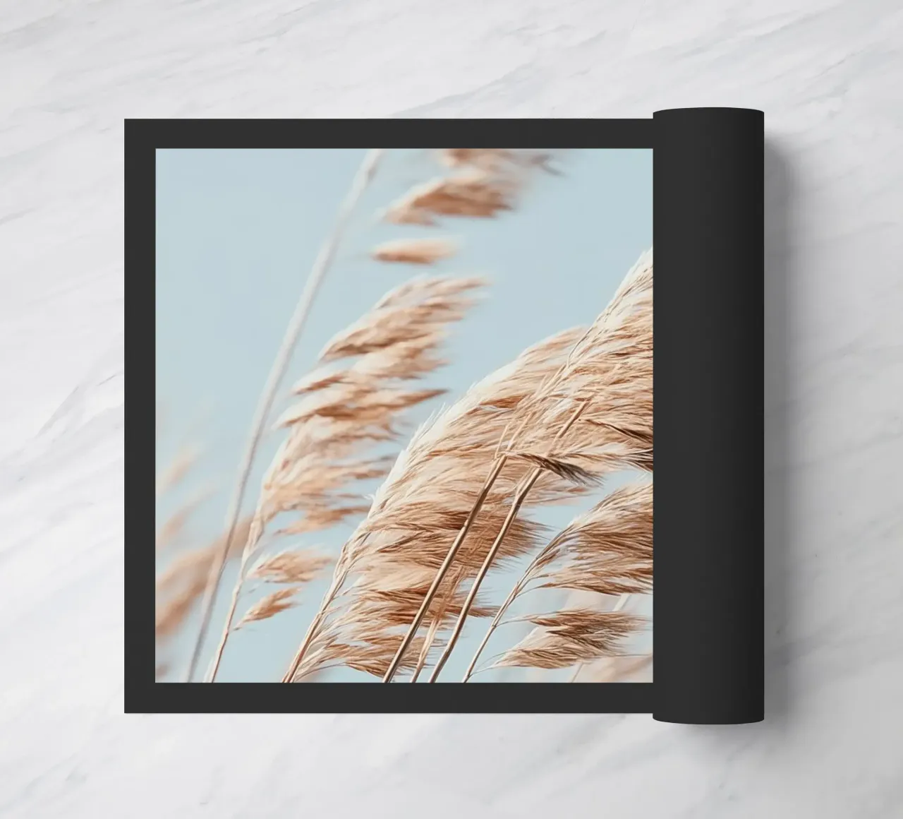 Golden Coastal Grass – Minimalist Pastel Nature Wall Poster zerbino da Vela Luna