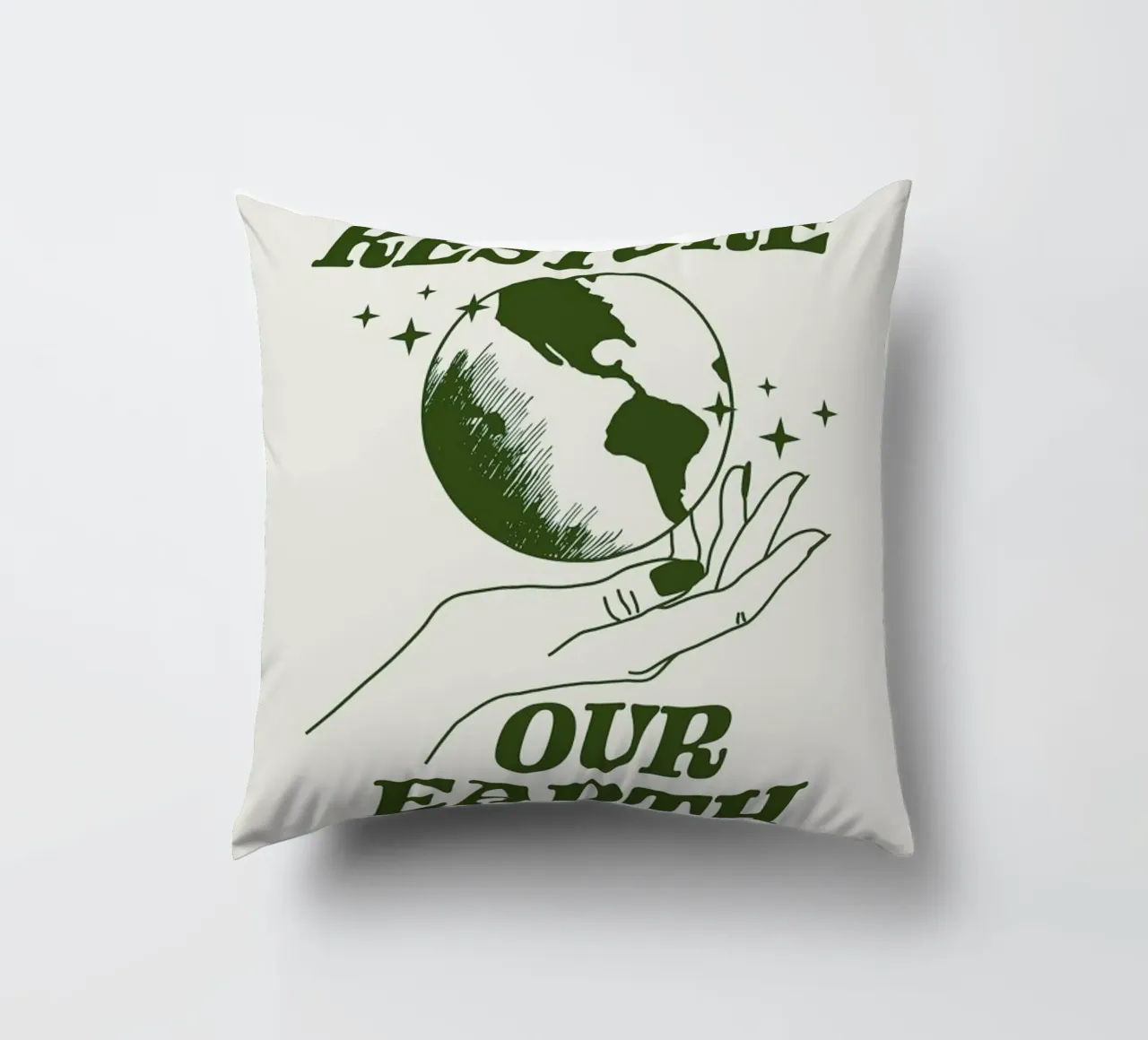 Restore Our Earth decorative cushion by cafelab