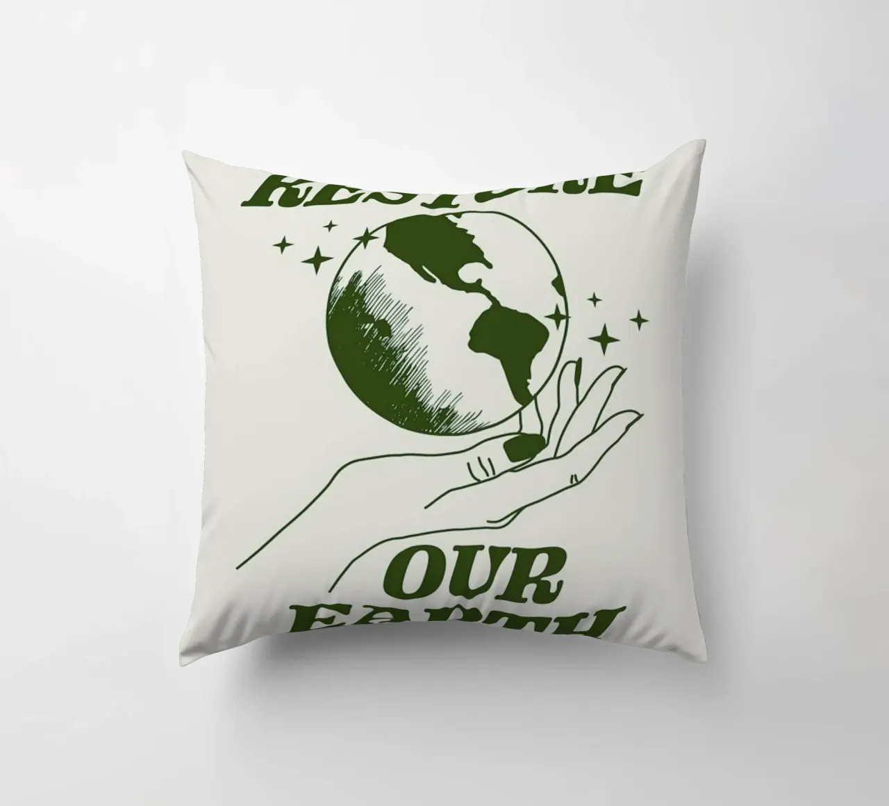 Restore Our Earth decorative cushion by cafelab