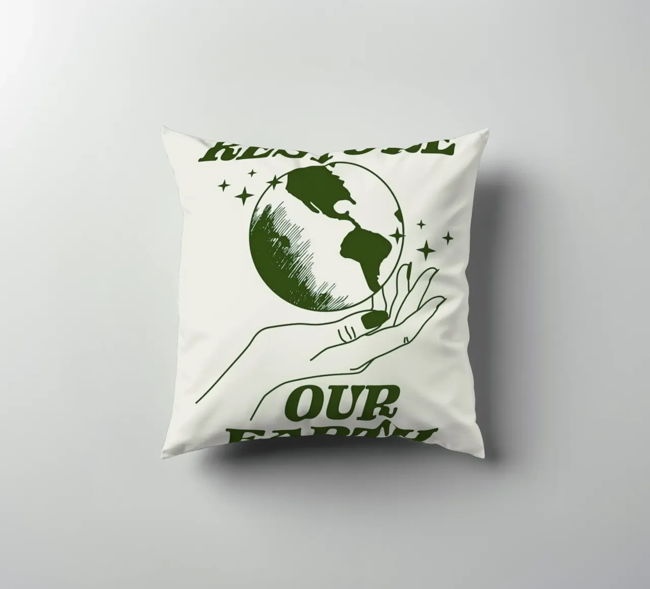 Restore Our Earth decorative cushion by cafelab