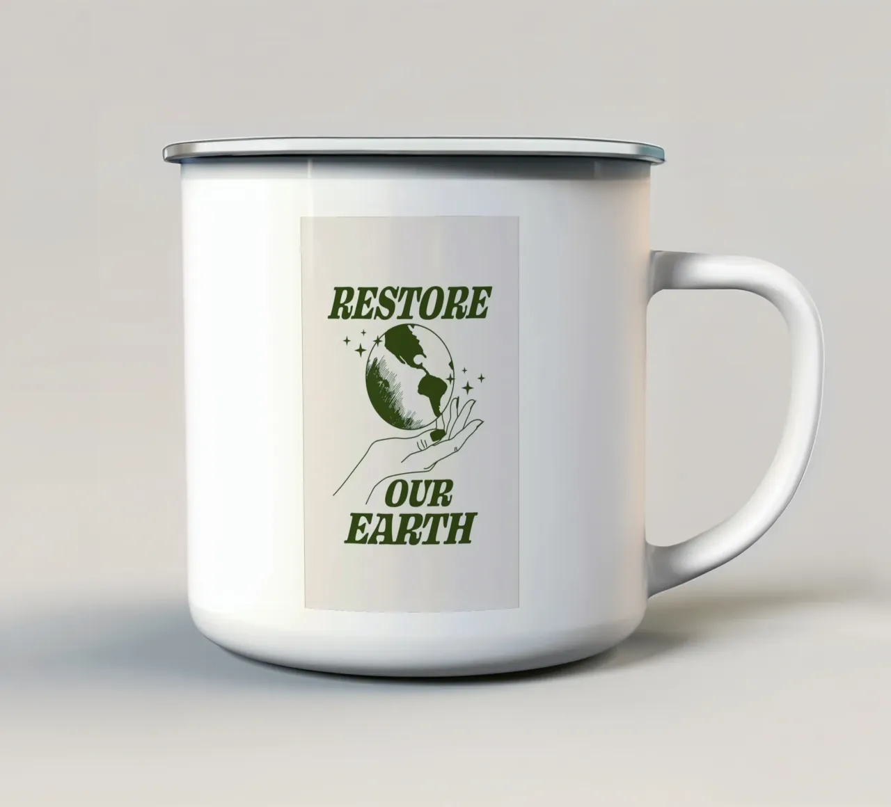 Restore Our Earth tazza in smalto da cafelab