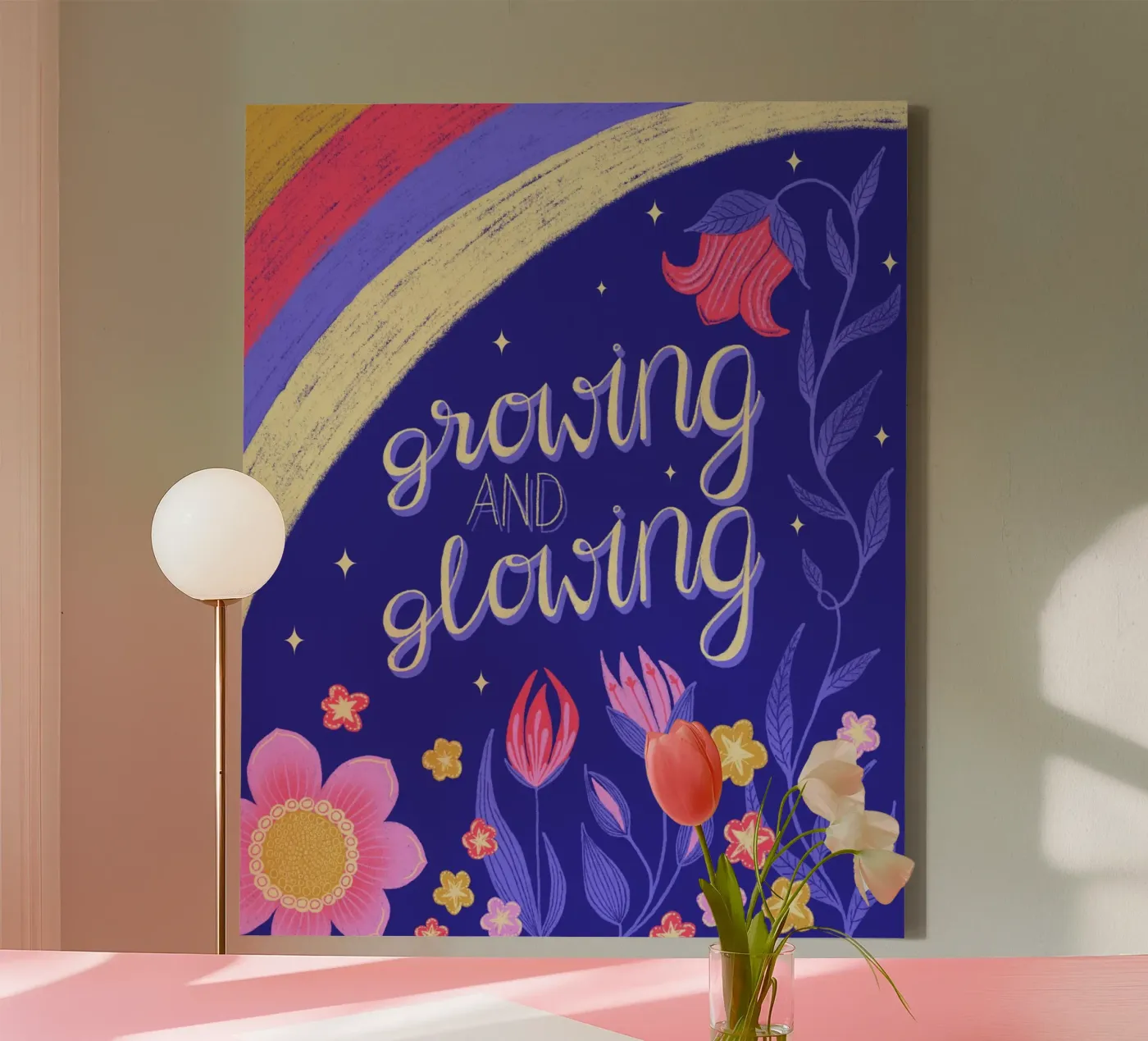 Growing and Glowing canvas van nicigabrieldesigns