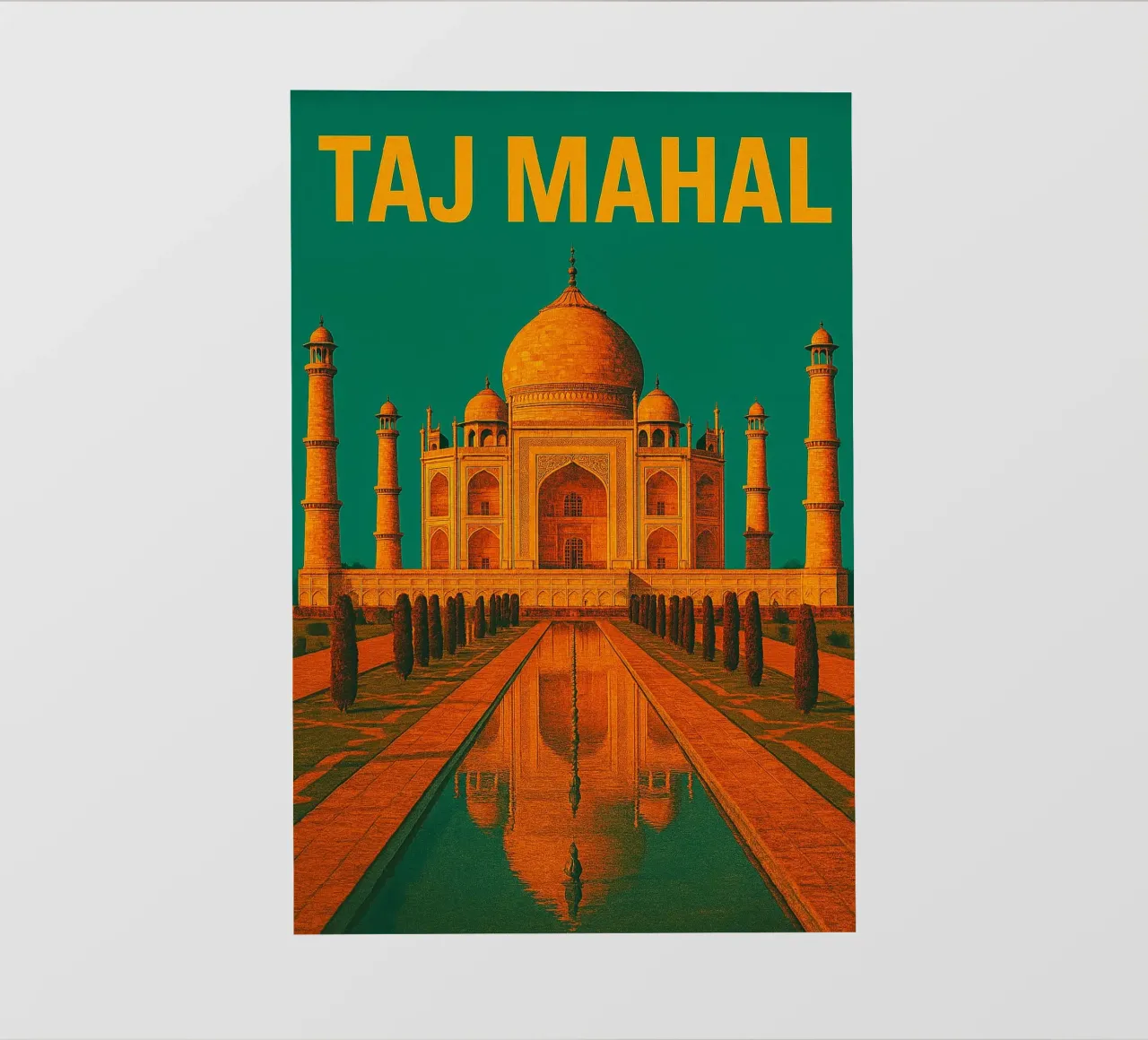 Vintage Taj Mahal, India pvc cover by Vintage Travelers