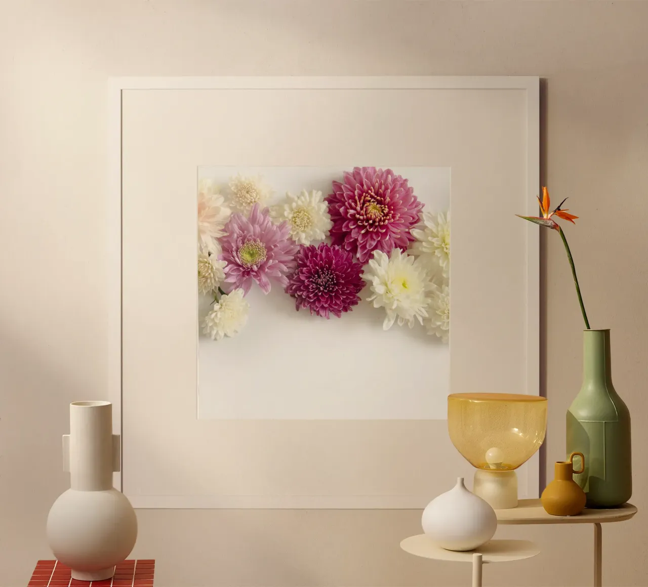 Zachte bloemblaadjes en zachte tinten poster van PhotoVibe Decor