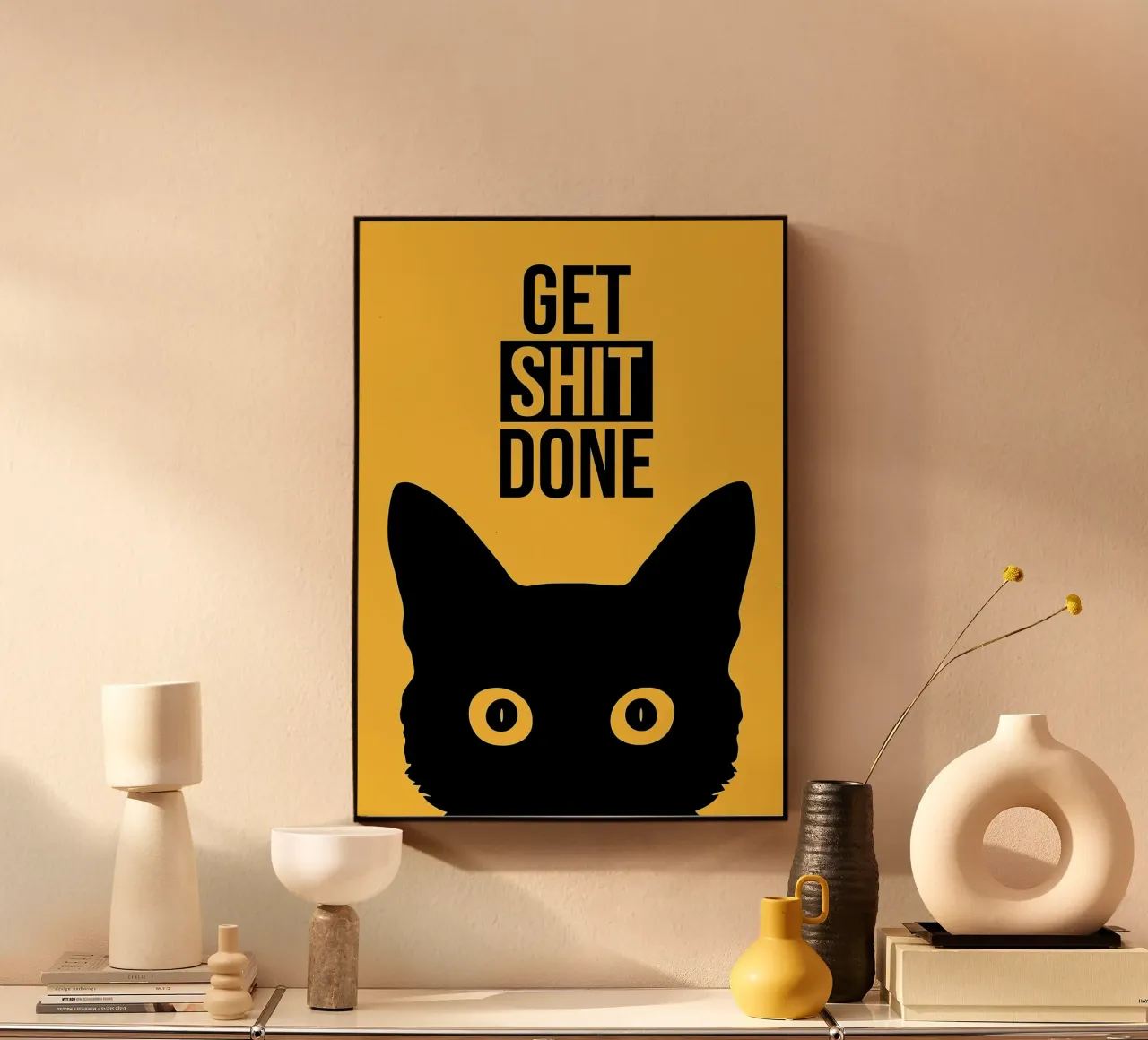 Cat Staring Get Shit Done metacrilato de Arjun