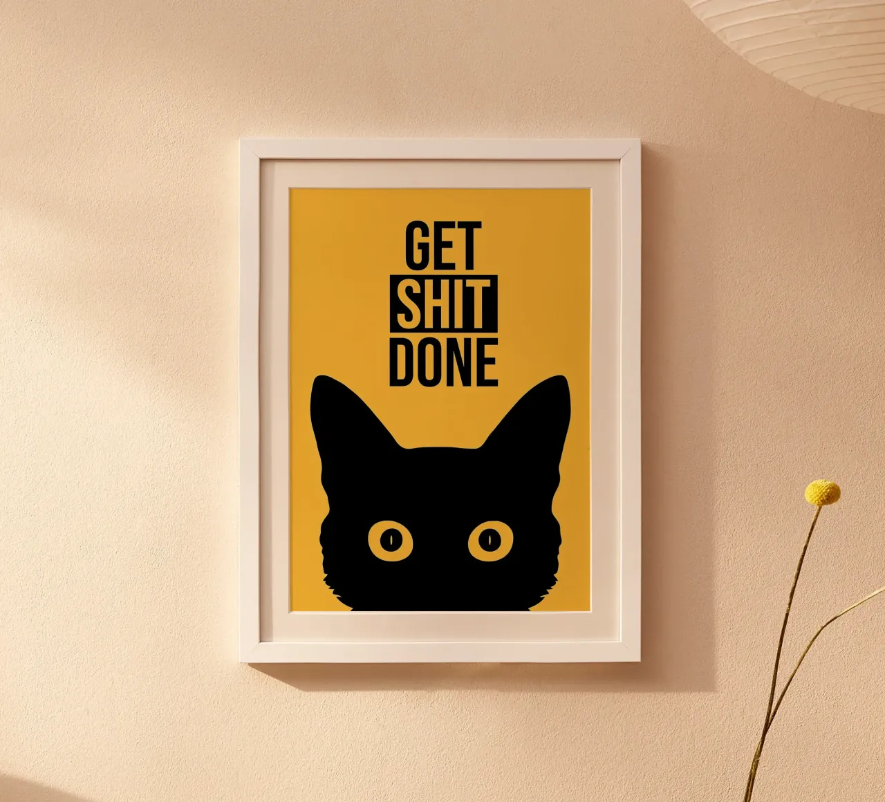 Cat Staring Get Shit Done hahnemühle by Arjun