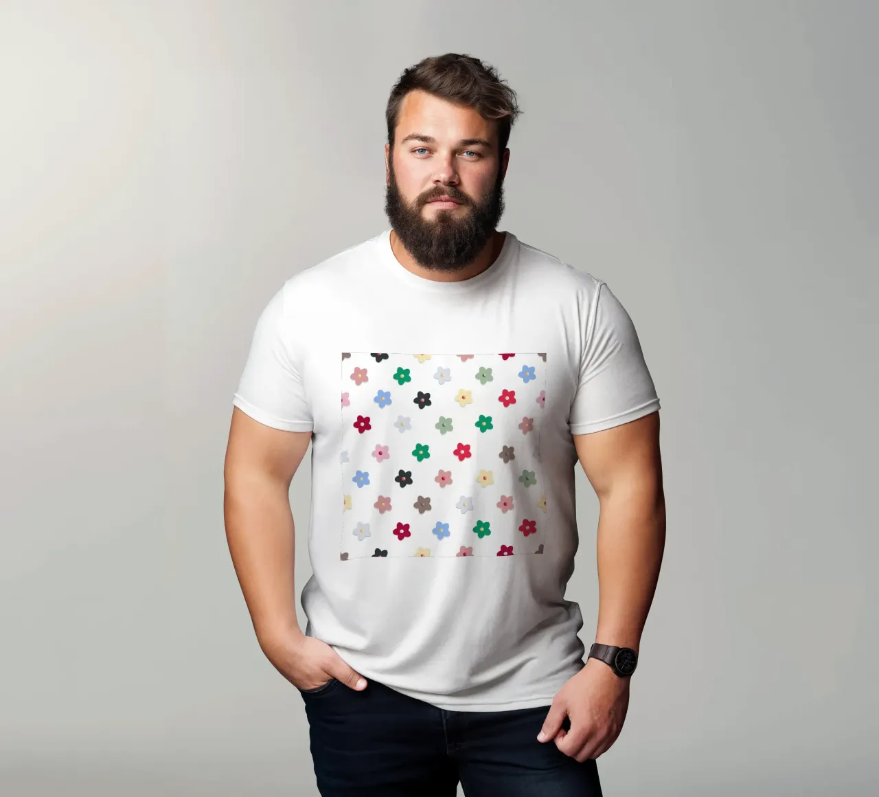 Cute colorato fiori modello Hwall t-shirt da gulsengunel