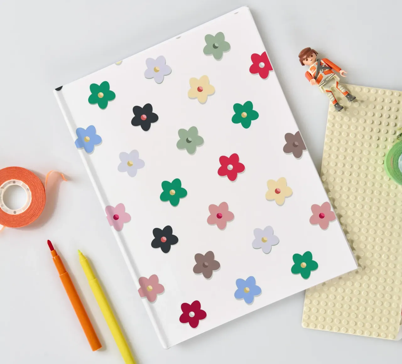 Mignon motif de fleurs colorées Hwall carnet de notes de gulsengunel