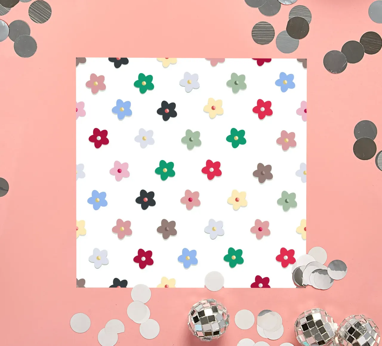 Mignon motif de fleurs colorées Hwall autocollant de gulsengunel