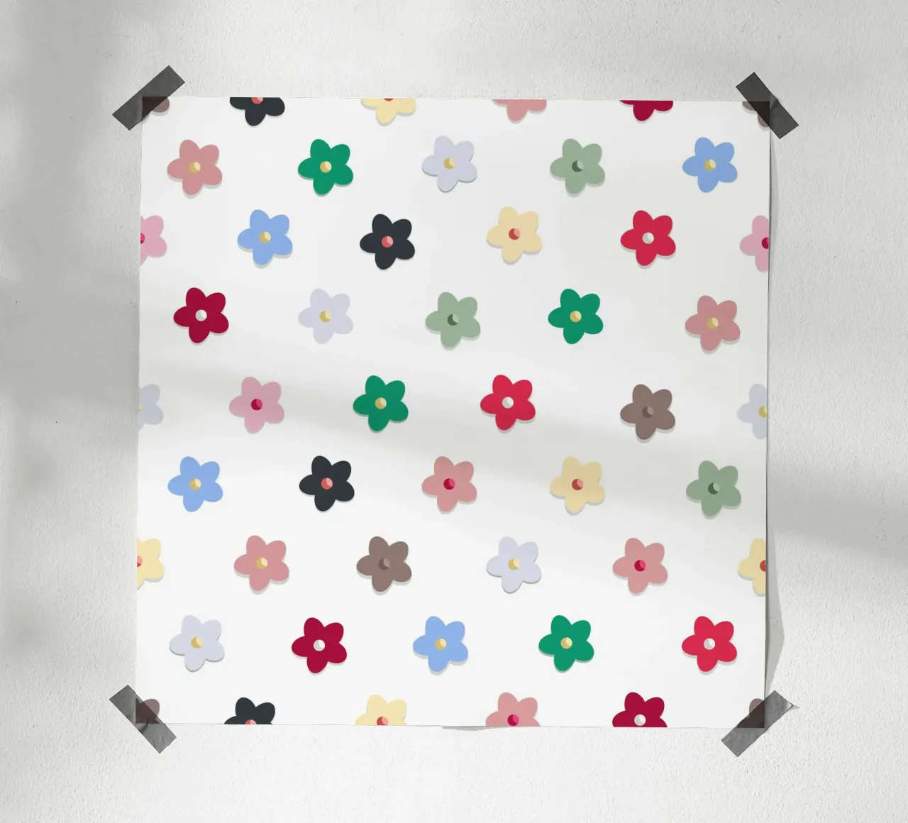 Cute colorato fiori modello Hwall carta hahnemühle da gulsengunel