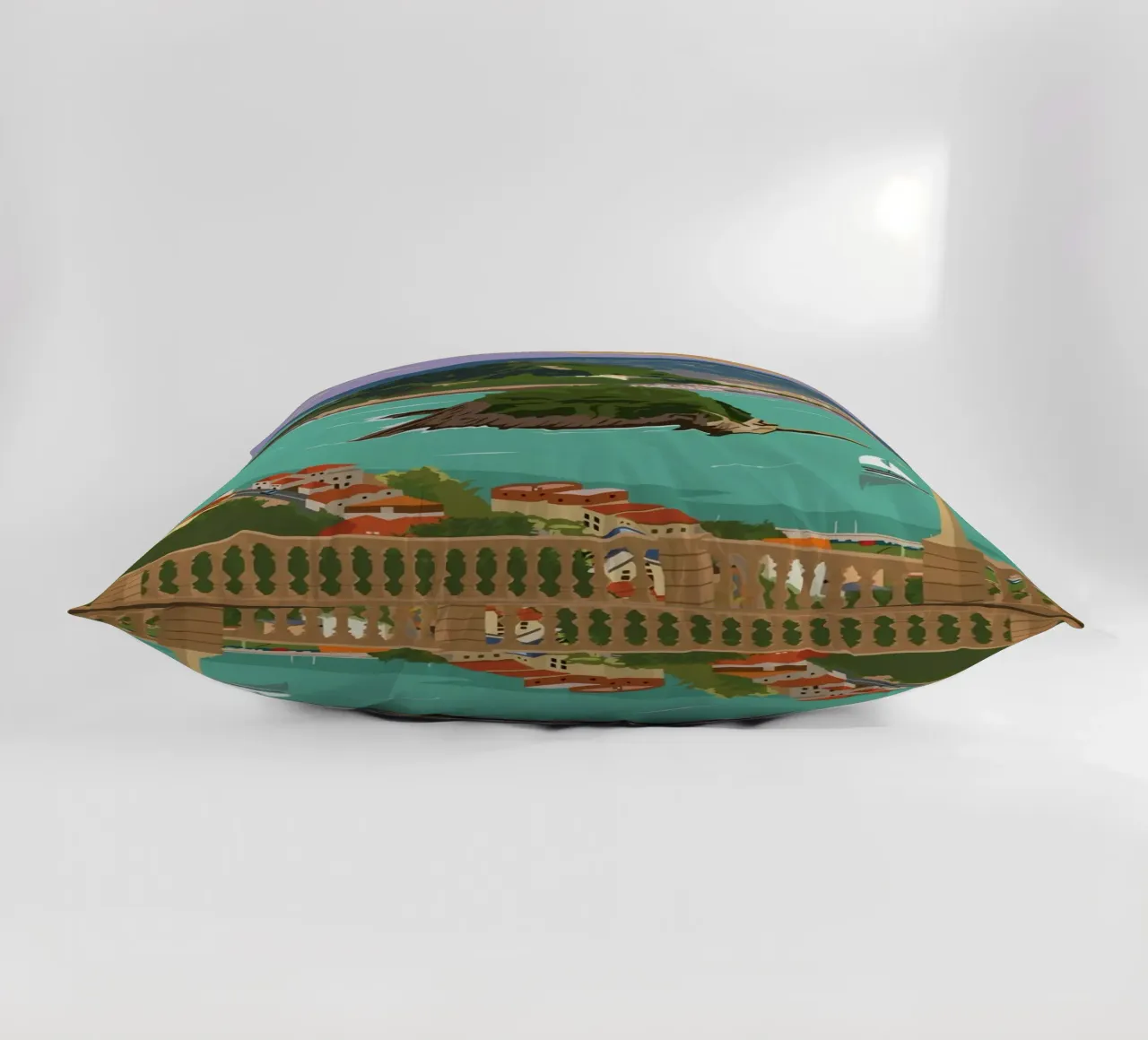 San Sebastian, Spain decorative cushion by Alexandra Peack