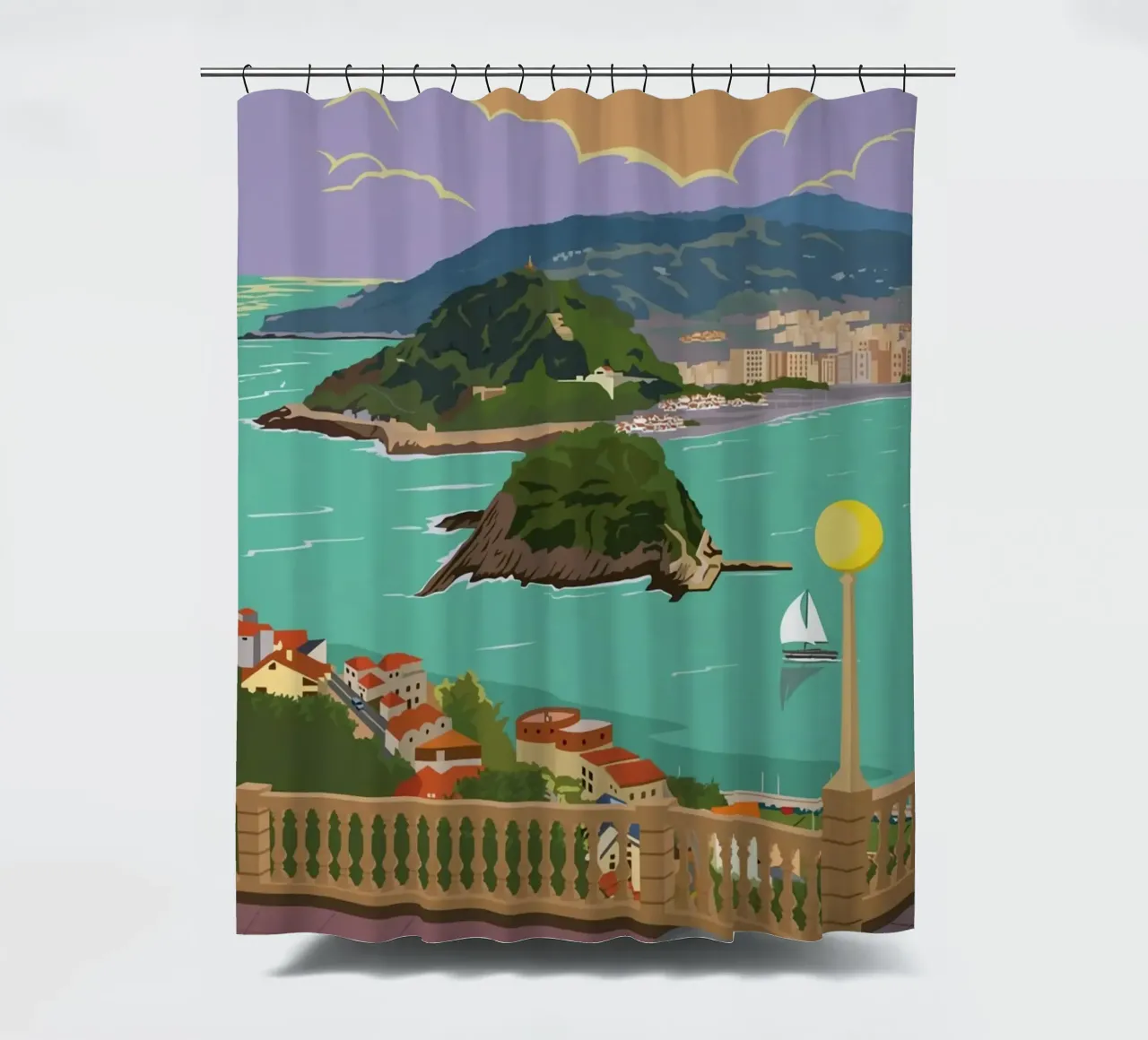 San Sebastian, Spain shower curtain by Alexandra Peack