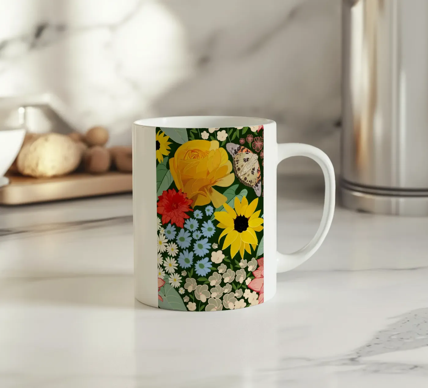 Cute forest pattern ceramic mug by gulsengunel