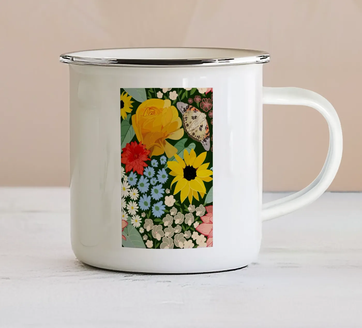 Cute forest pattern enamel mug by gulsengunel