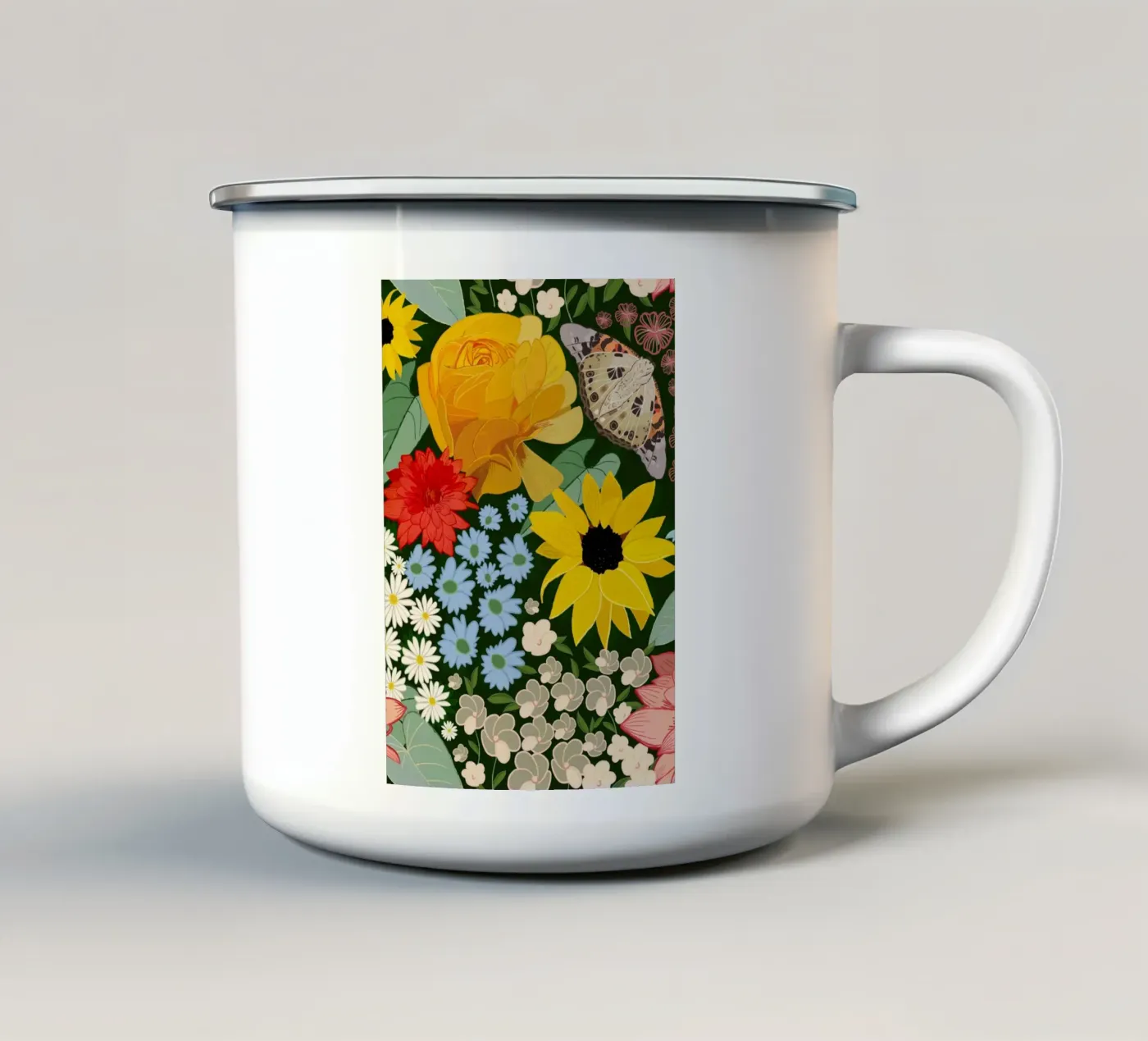 Cute forest pattern enamel mug by gulsengunel