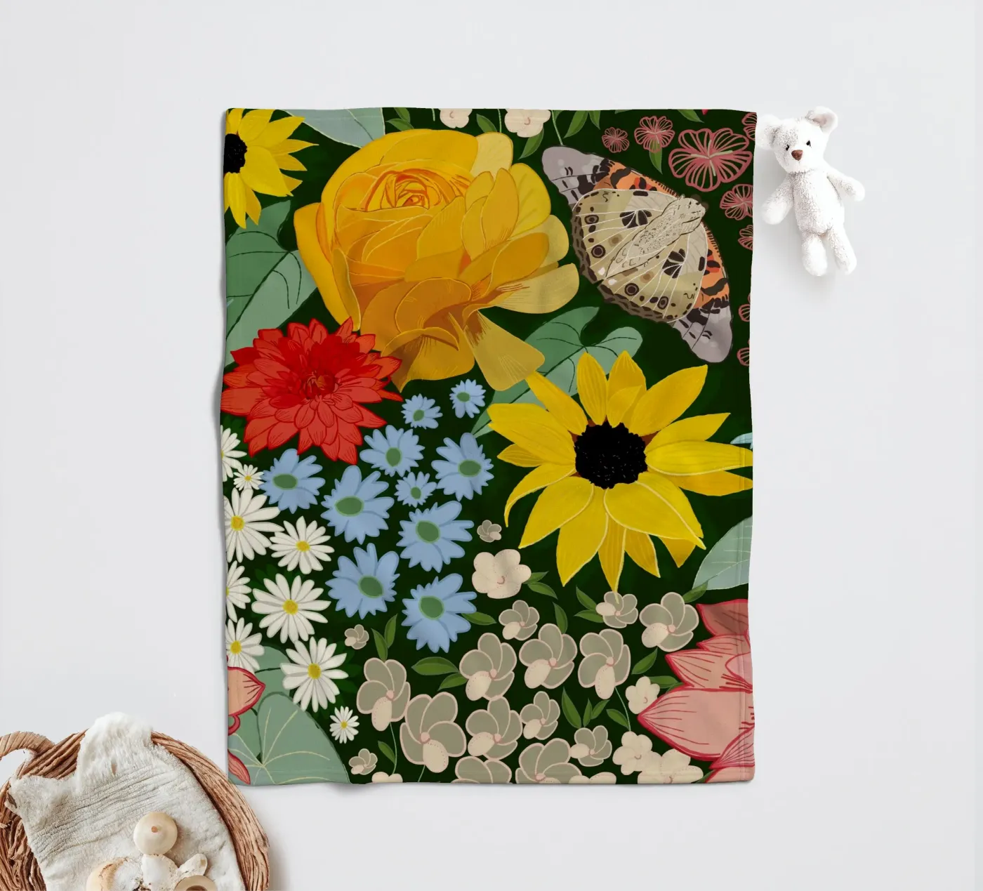 Cute forest pattern Fleecedecke von gulsengunel