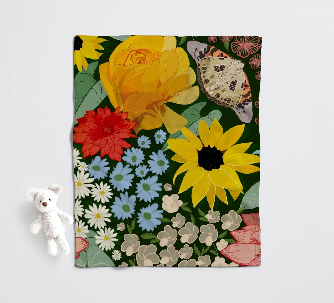 Cute forest pattern Fleecedecke von gulsengunel