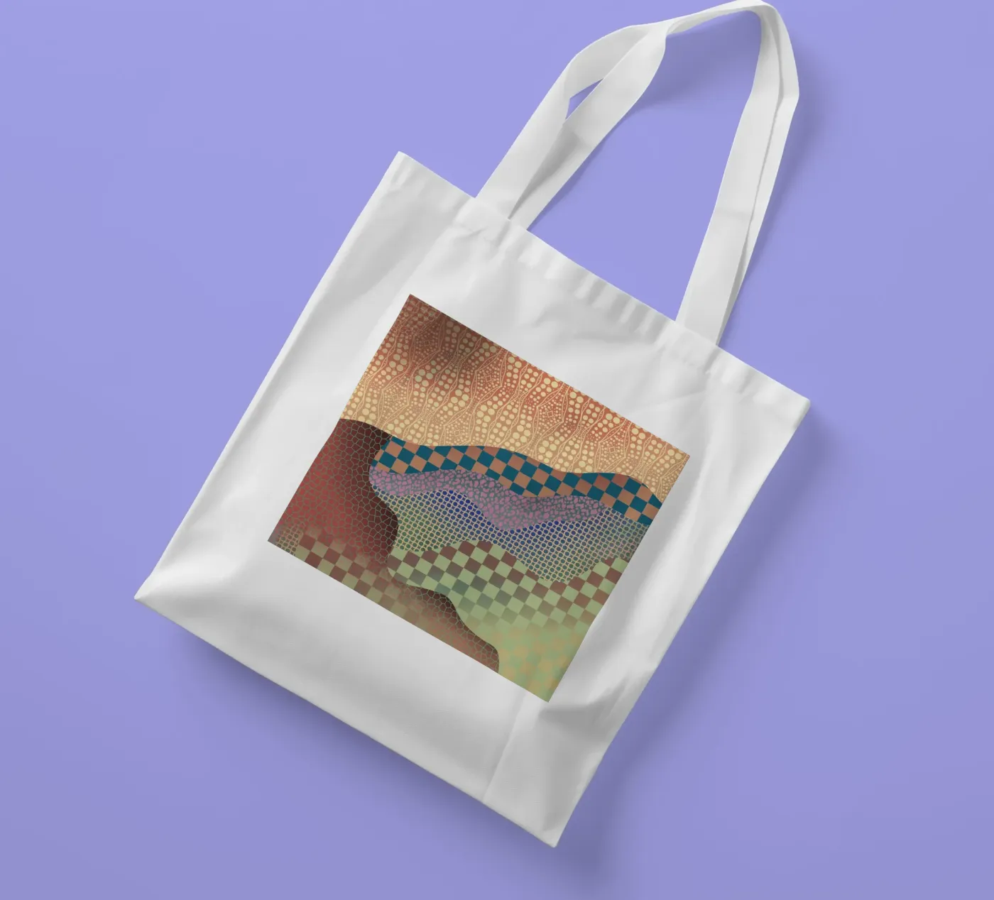 Patterned organic tote bag by Little Dean