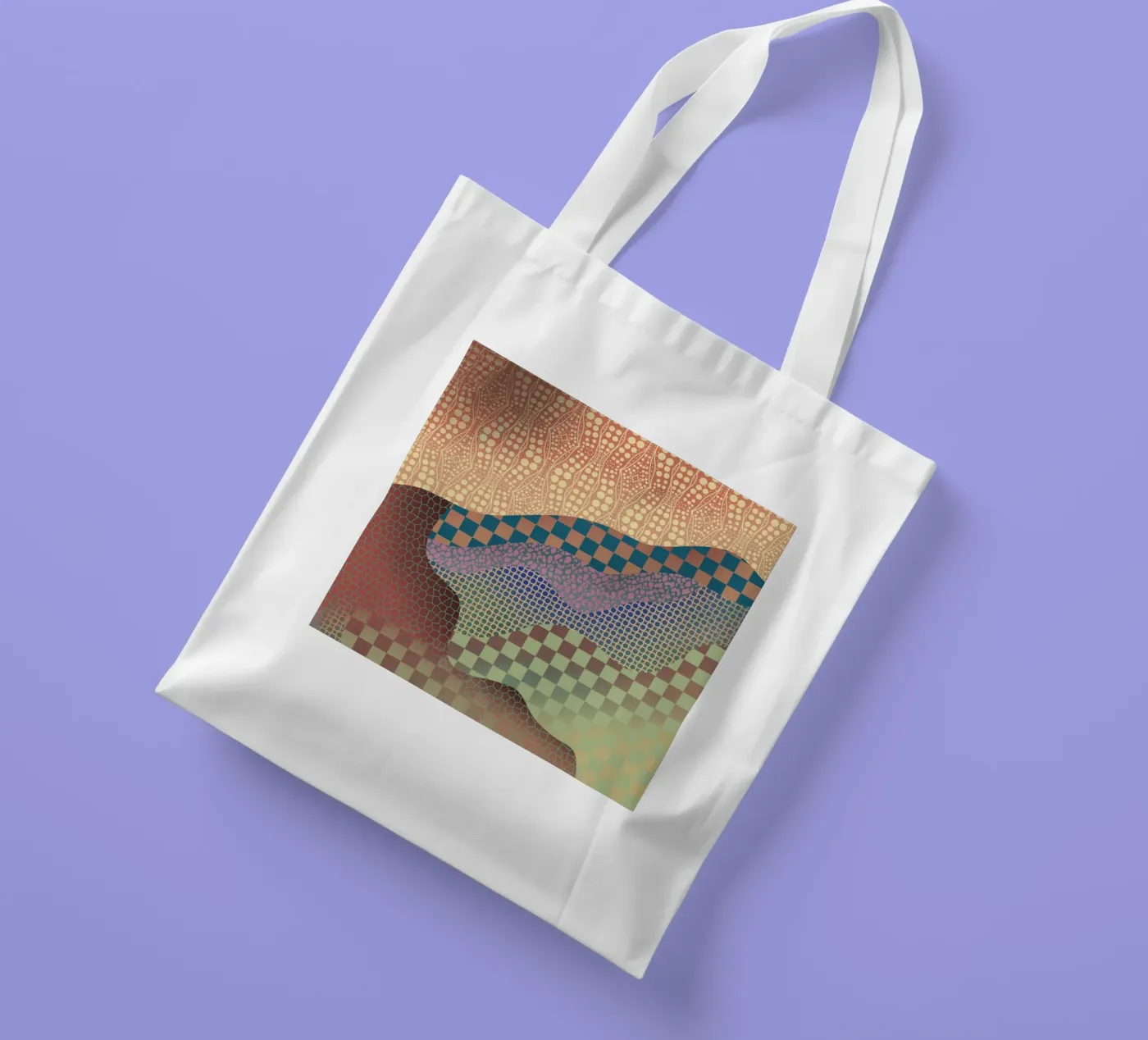 Patterned organic tote bag by Little Dean