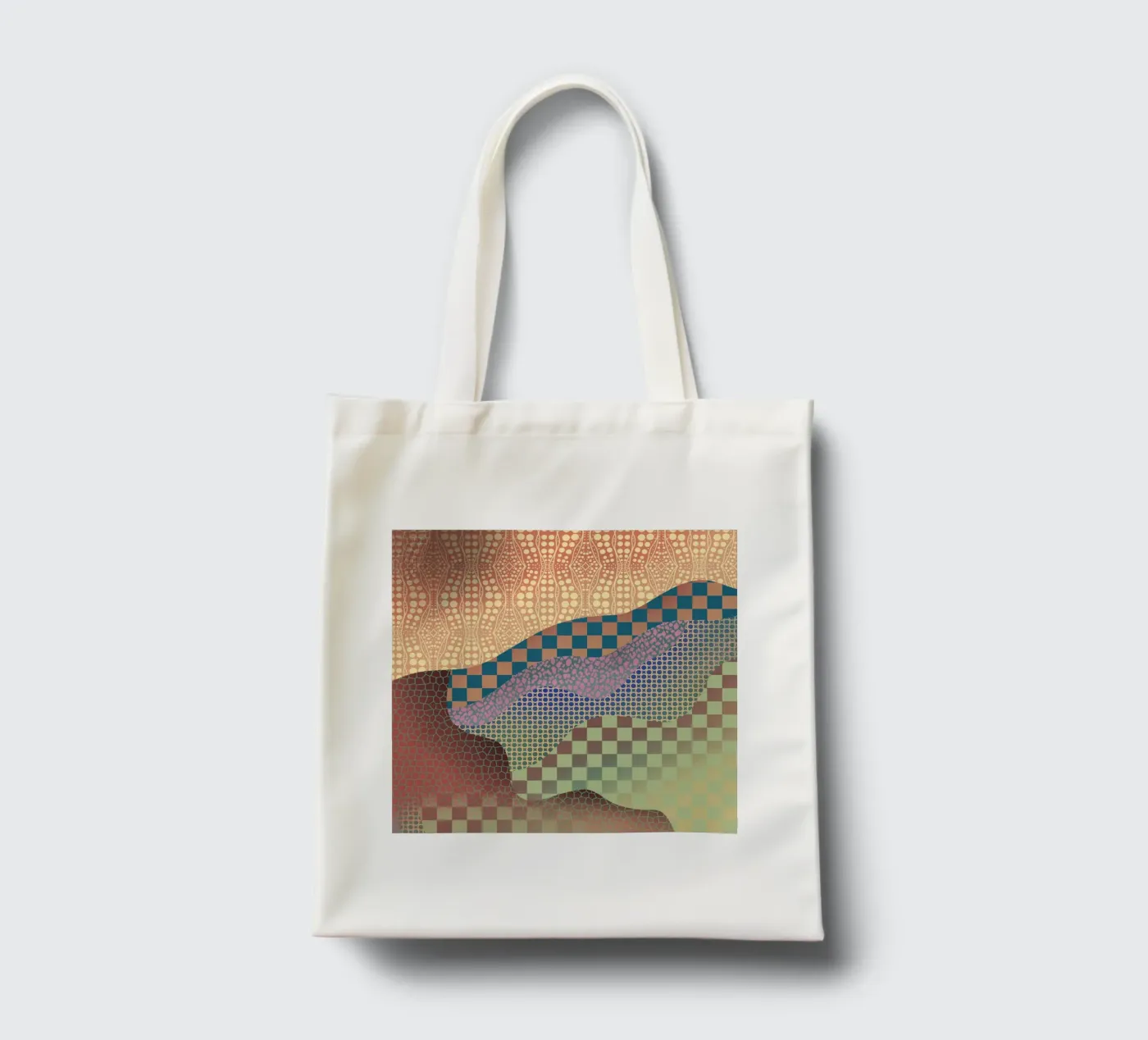 Patterned organic tote bag by Little Dean