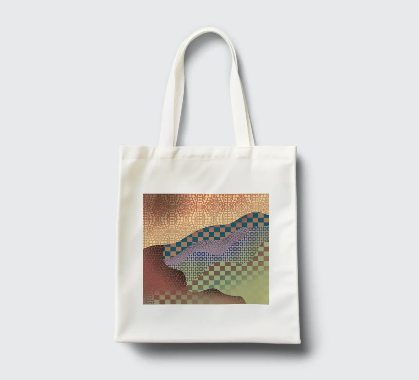 Patterned organic tote bag by Little Dean