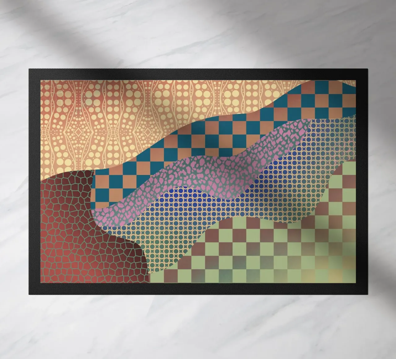 Patterned organic doormat by Little Dean