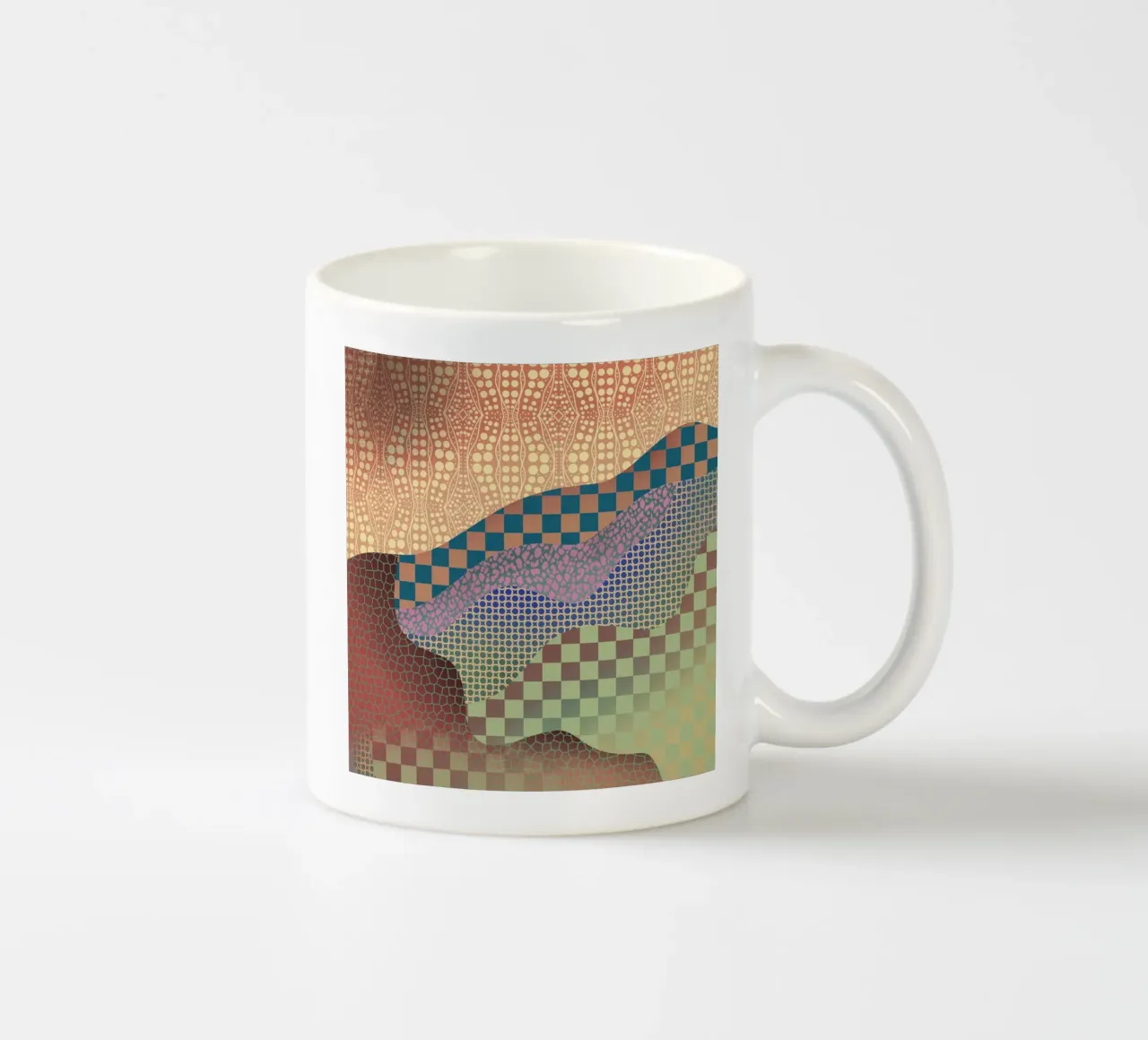 Patterned organic ceramic mug by Little Dean
