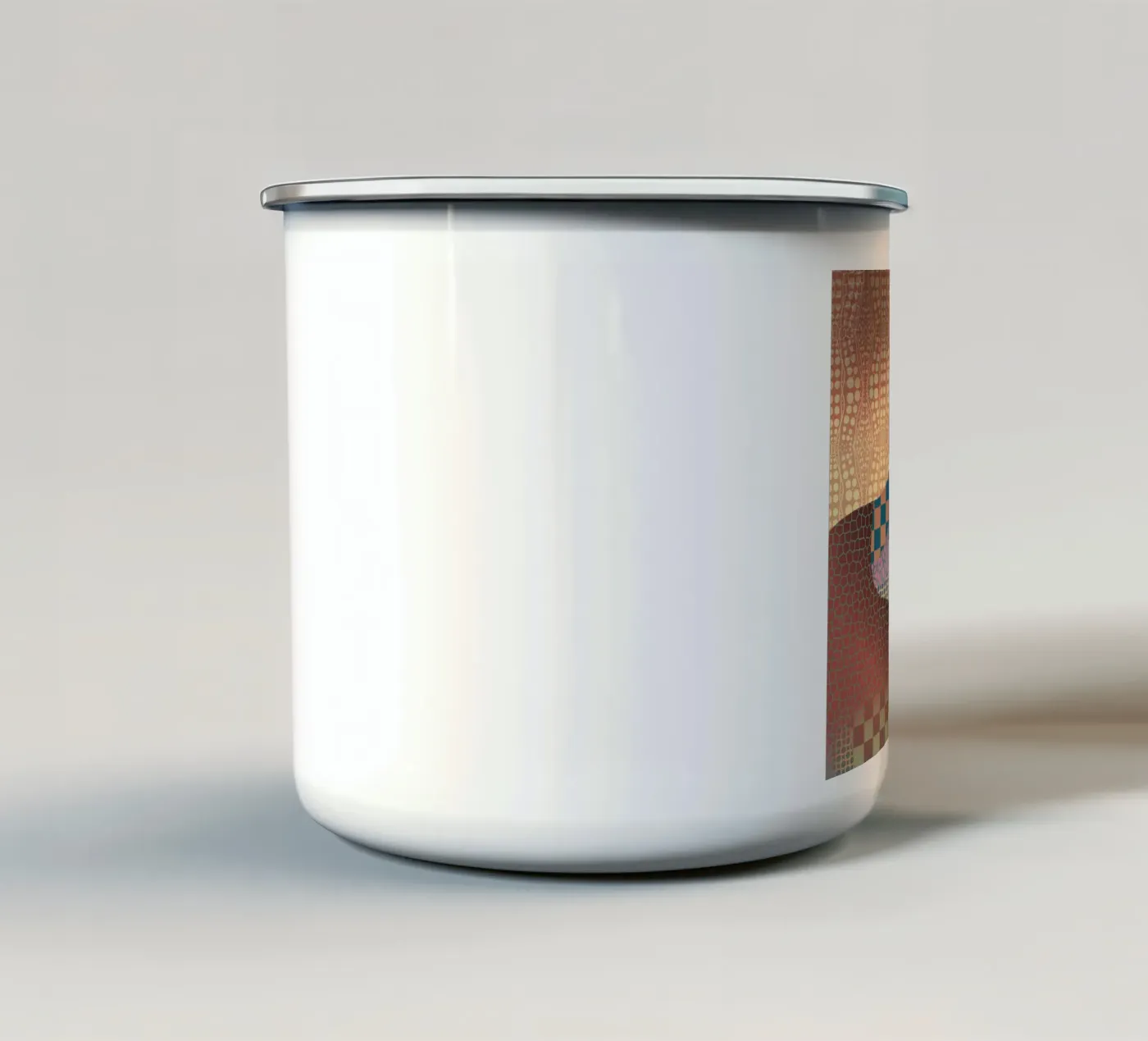 Patterned organic enamel mug by Little Dean