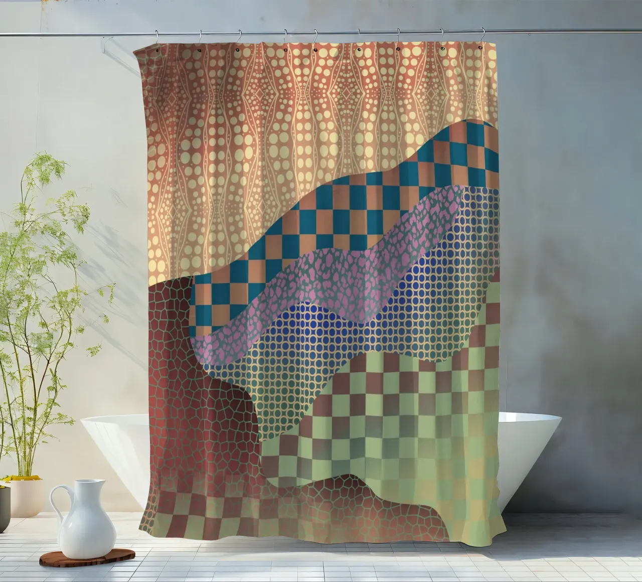 Gemustertes Bio Duschvorhang von Little Dean