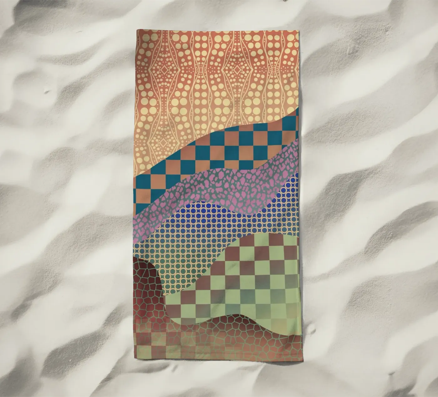 Patterned organic strandhanddoek van Little Dean