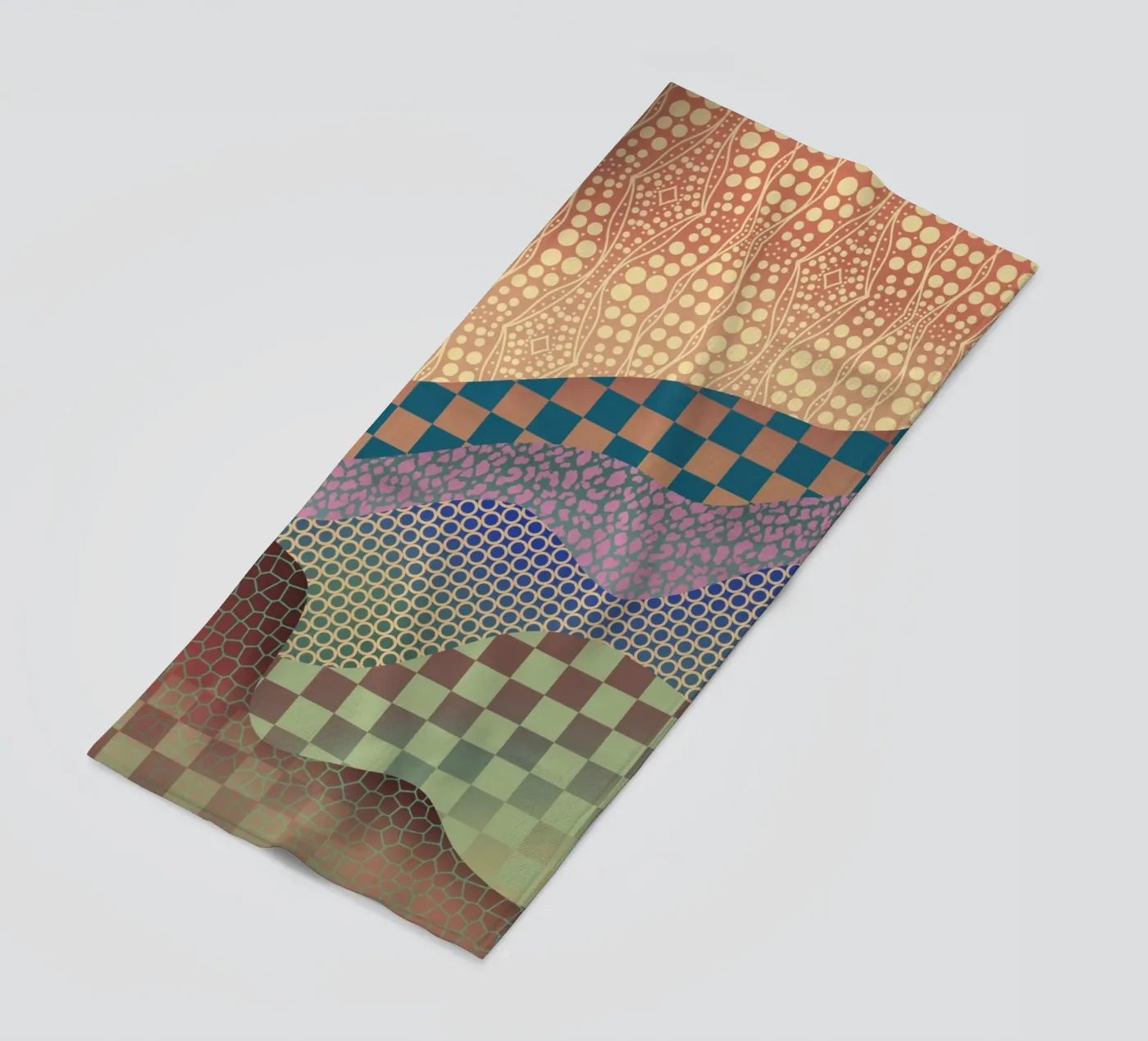 Patterned organic strandhanddoek van Little Dean