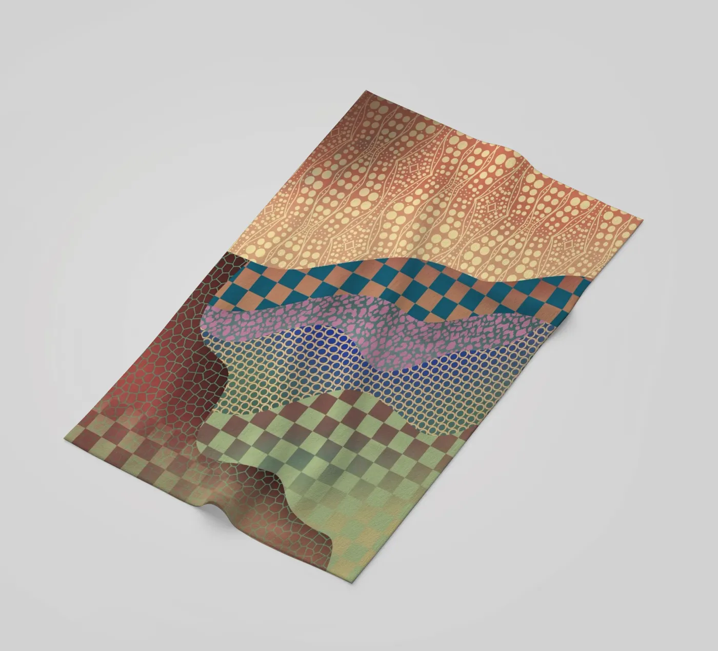 Patterned organic strandhanddoek van Little Dean