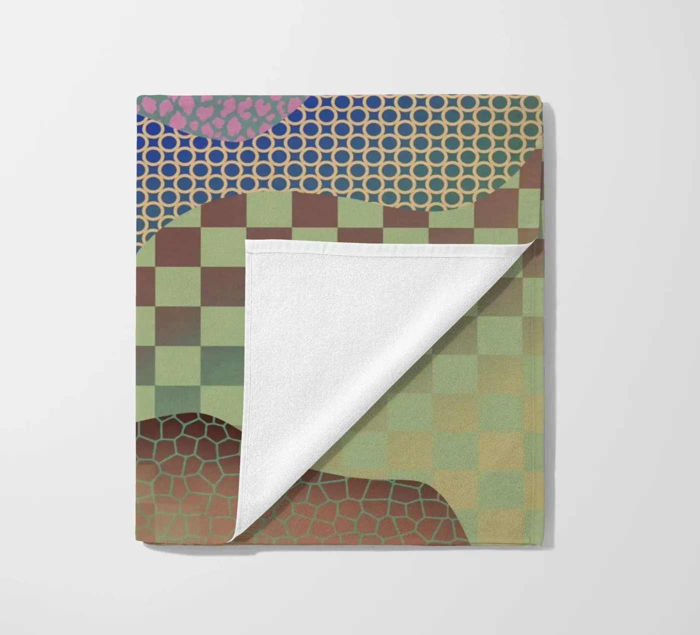 Patterned organic strandhanddoek van Little Dean