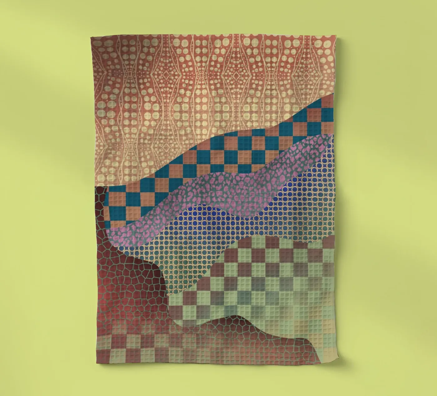 Patterned organic tea towel by Little Dean