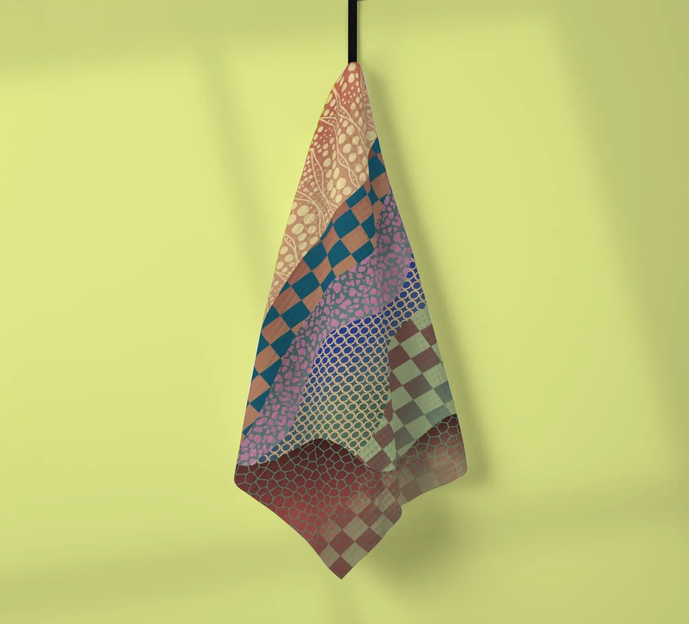 Patterned organic tea towel by Little Dean