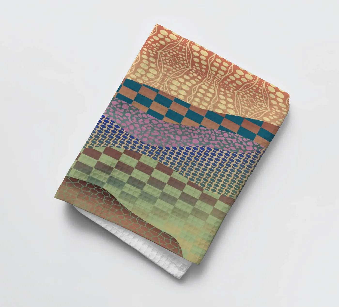 Patterned organic tea towel by Little Dean